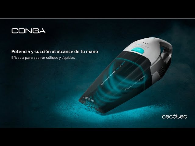 Aspirador de Mão Cecotec Conga Immortal ExtremeSuction 50W 20min Sólidos e Líquidos Filtro EPA video