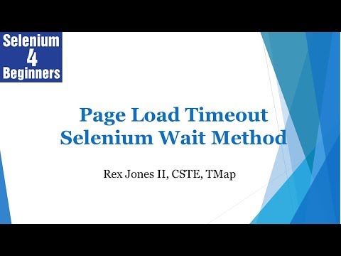 Pageloadtimeout Command Selenium Webdriver