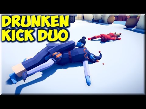 Drunken Kick Duo! Drunken Taekwondo & Drunken Jester vs Every Faction 2v1 - TABS MODS GAMEPLAY