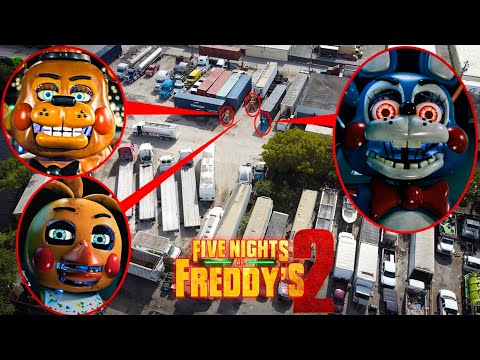 DRONE CATCHES TOY FREDDY, TOY BONNIE & TOY CHICA FROM FIVE NIGHTS AT FREDDYS 2 IN REAL LIFE!