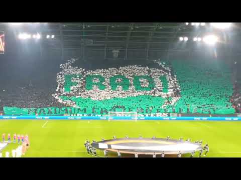 Ferencvaros fans with a splendid choreography in UEFA Europa League ('FRADI')