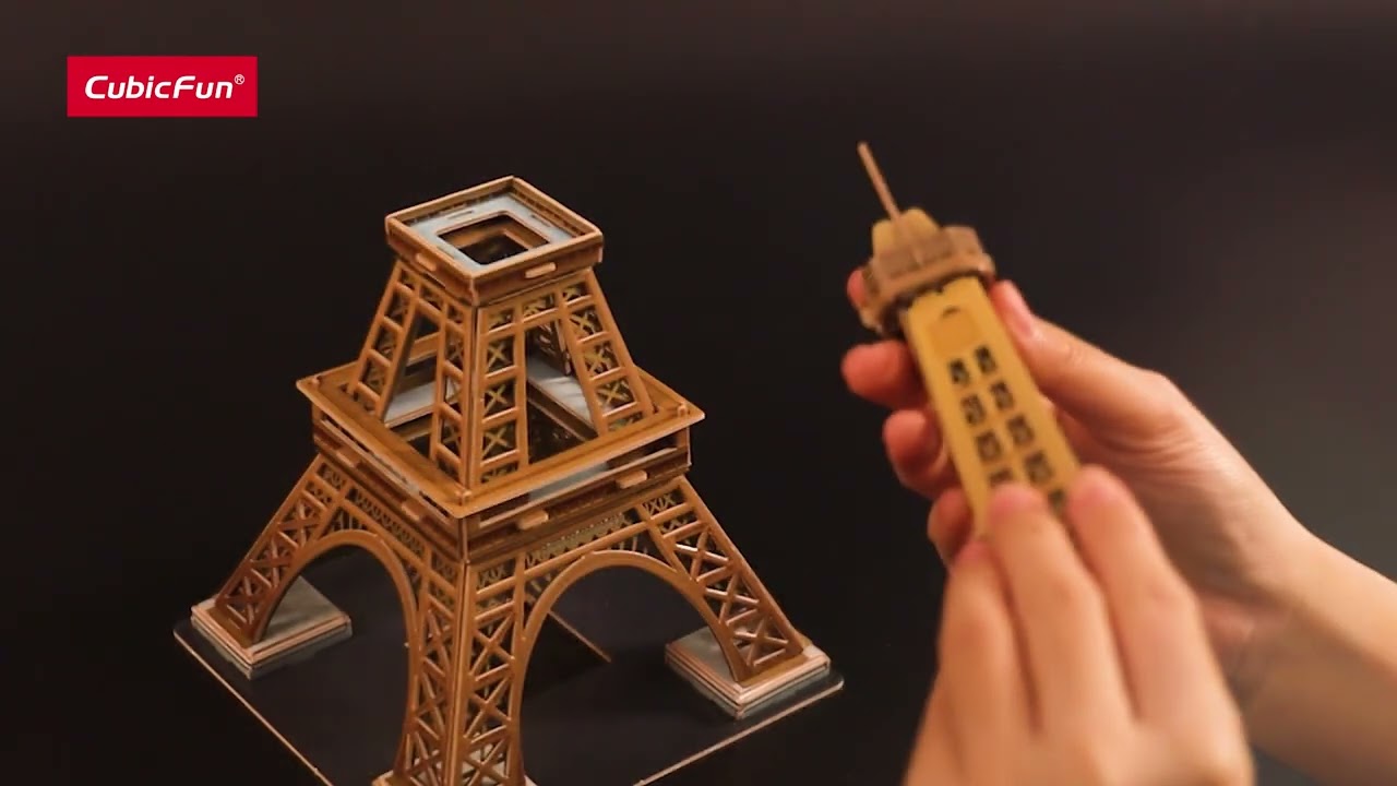 Тривимірна головоломка-конструктор CubicFun з LED підсвіткою Ейфелева вежа (L534h)