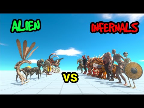 1 vs 1 alien exotica vs infernals Animal Revolt Battle Simulator