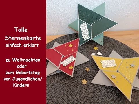 Tolle Sternenkarte - besondere Kartenform - zu Weihnachten/für Jugendliche/Kinder - Stampin´ Up!®