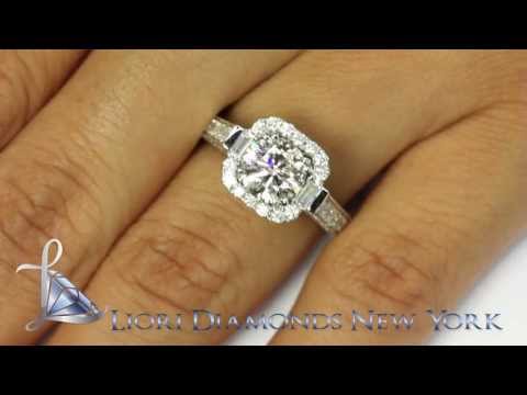 ER-0273 - 3.32 Carat G-SI2 Vintage Style Round Diamond Engagement Ring 18k White Gold