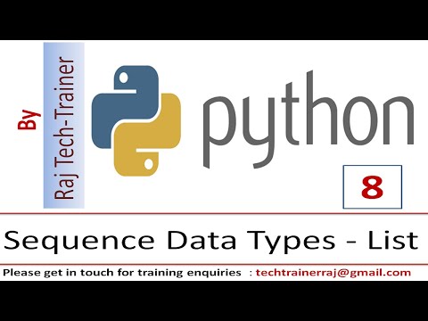 Python Tutorial Part 8 Sequence Datatype List In Python Python For Beginners Learn Python