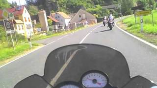 preview picture of video '2009 Fränkische Schweiz St2185 Ahorntal - Yamaha YZF-R6 - Onboard Motorrad BMW K1200R'