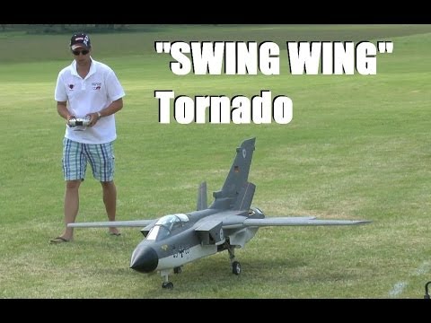 GIANT SCALE RC JET: "SWING WING" TORNADO AT WESTON PARK MODEL AIRSHOW 2014