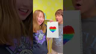 上手にお絵描きできる...❓レインボーお絵描きライフハック💡#shorts