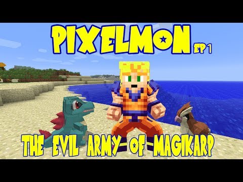 Pixelmon 3.0 w/ Rhymestyle - Totodile & Pidgey vs The Evil Army of Magikarp (Pokemon Minecraft EP 1)