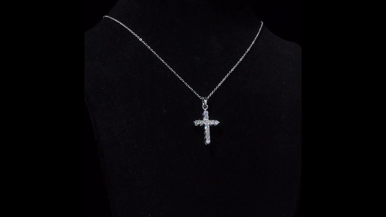 Dây chuyền DCJ09 chữ thập đính đá lấp lánh s925 ChariotJewelry