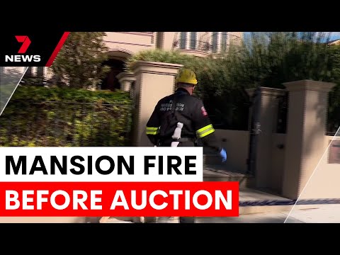 Suspicious fire damages million-dollar mansion before auction | 7NEWS