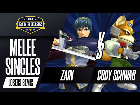 Zain (Marth) vs Cody Schwab (Fox) - Melee Singles Losers Semis - The Big House 11