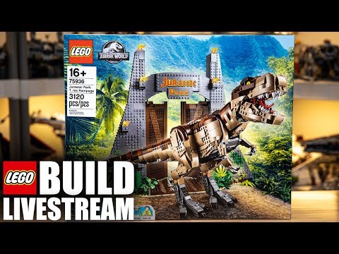 LEGO Jurassic Park T-Rex Rampage Build Livestream! (Ep 30) - 75936