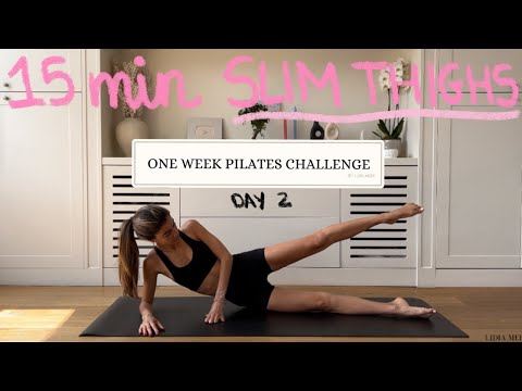 15MIN slim thighs pilates workout // DAY 2 CHALLENGE // no equipment
