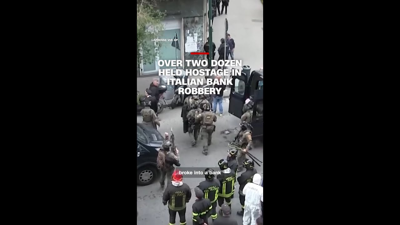 Over two dozen held hostage in Italian bank robbery