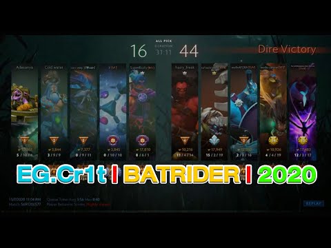 Dota2 Pro Player - EG.Cr1t | BATRIDER | 2020 | Replay