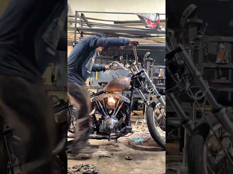 old motorbike without starter dynamo #chopperstyle #motorcycle #harleydavidson #usa