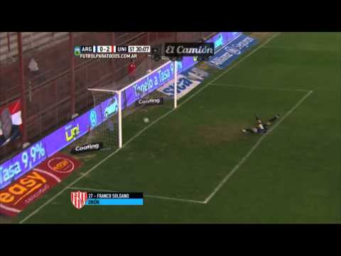 Gol de Soldano. Argentinos 0 Unión 2. Fecha 17. Torneo Primera División. Fútbol Para Todos