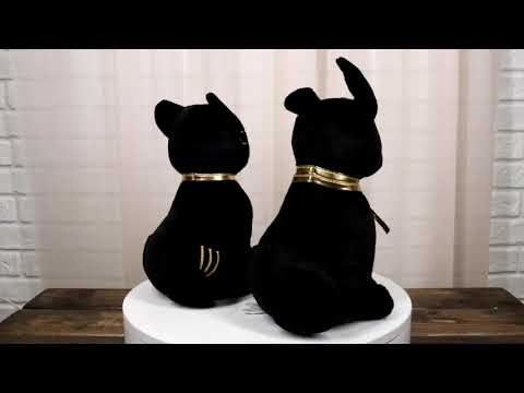 Ebros Egyptian Gods Anubis Jackal Dog And Bastet Cat Plush Toys Set Of 2 Stuffed Dolls