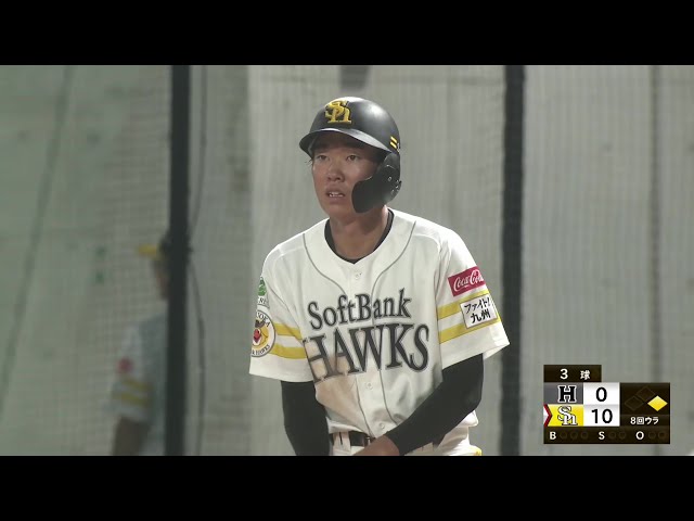 【팜】호크스・히로세 유키 팜 공식전 첫 타석으로 선명한 첫 히트!! 2025년 9월 13일