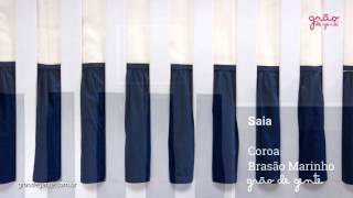 Saia para Berço Coroa Brasão Marinho | Ref: 53312