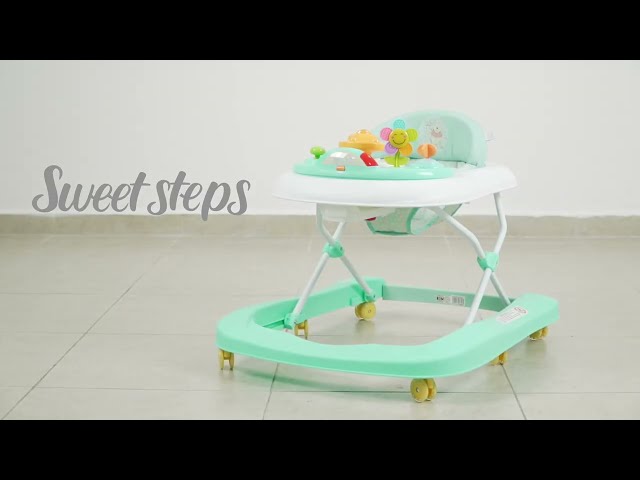 Vídeo relacionado con Bright Starts Disney Baby Andador interactivo Once Upon a Walk de Winnie the Pooh, 2 formas de jugar, unisex, a partir de 6 meses