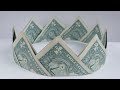 My MONEY CROWN | Excellent Dollar Origami for GRADUATION | Without glue, tape | Tutorial by NProkuda