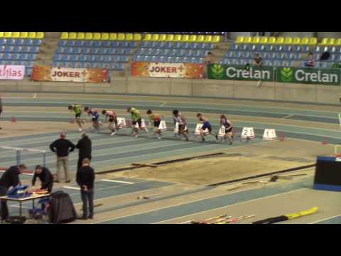 2017-01-22 KVV Indoor, 60mH met Bal Jaan, Sprangers Liam en De Backer Bryan