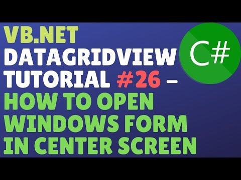 VB.NET GUI TUTORIAL #26 (ADD, EDIT, UPDATE, DELETE) - How To Open Windows Form In Center Screen