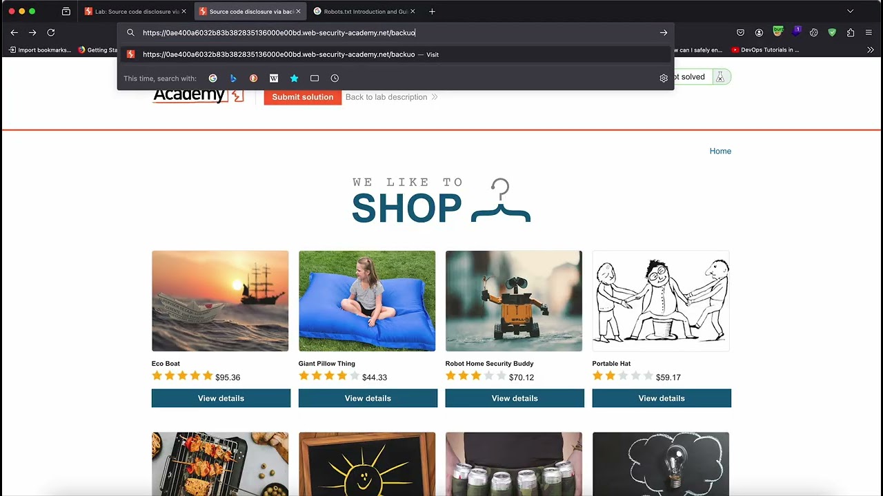 Lab: Source code disclosure via backup files | Portswigger | Burp Suite