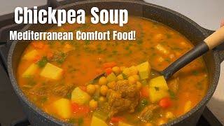 EASY Chickpea Soup Recipe! High Protein + Mediterranean Comfort Food!