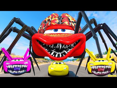 Live Epic Escape From Lightning McQueen Eater Monsters | McQueen VS Lightning McQueen BeamNG.Drive13