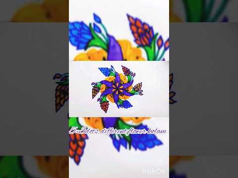 keshi Tejesh creative kolam#5×3dots different flower kolam design#margazhi madham kolam#shortfeed