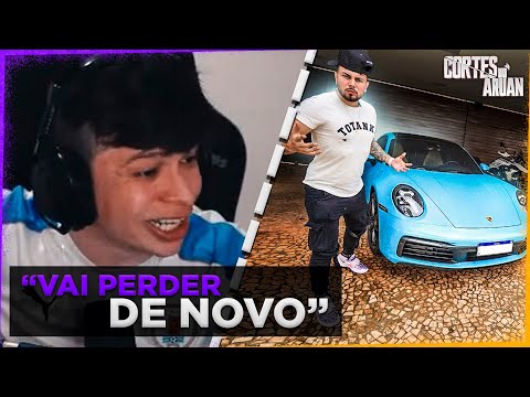 ARUAN REAGE A ELE QUER UMA REVANCHE PARA UM RACHA COM AS PORSCHES! (RENATO GARCIA) - Cortes do Aruan