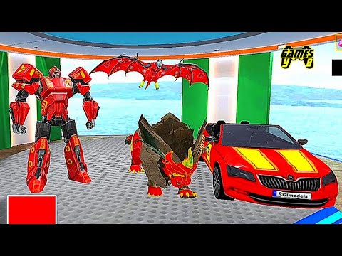 Lion Robot Car Game 2021 - Flying Bat Robot Game #2 - Android Gameplay