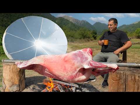 Whole Lamb Cooked on Solar BBQ with The Power of Sun!