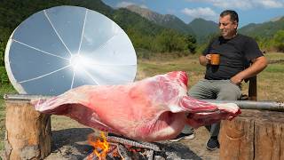 Whole Lamb Cooked on Solar BBQ with The Power of Sun!