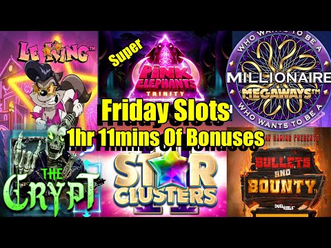 Thumbnail for video: Fridays Crazy Slot Session, 1hr 11mins of Nonstop Bonuses, Pink Elephats Trinity Super &So Much More