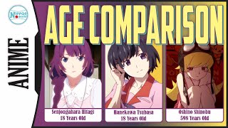 MONOGATARI SERIES Characters Age Comparison | ANIME FACT