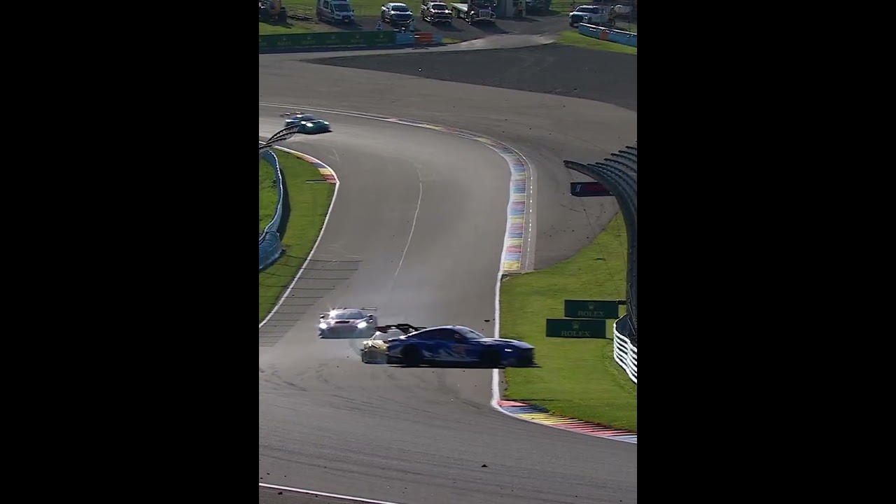 Look back at the No. 65 Ford Racing Mustang and No. 4 Pratt Miller Racing Corvette getting together!