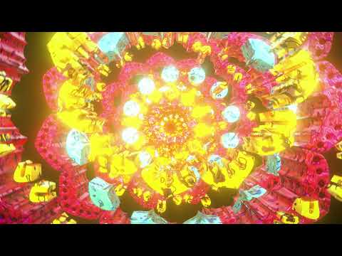 Audiovisual Oriental Art 3d Abstract Mandala Vj Kaleidoscope Trance seamless loop bright glow colors