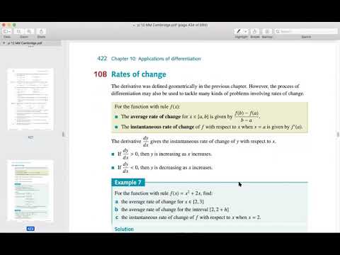 VCE MM Ch10 tangent line & rate of change