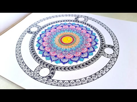 Colorful Mandala Art Using Spirograph Technique Step by Step Tutorial vanithaarts geometricalart