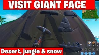 fortnite visit giant face in desert jungle and snow - visit a giant face in desert jungle snow locations in fortnite season 8  visit a giant face in desert jungle snow locations in fortnite season 8 - fortnite visit giant face in desert jungle and snow