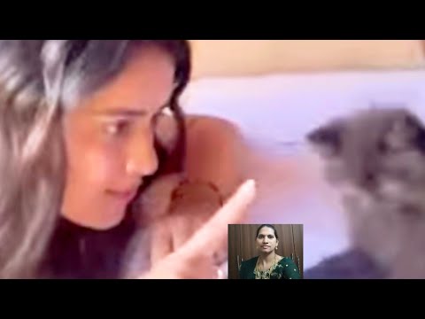 Thanuja/kalyan// Lady Tiger Thanuja Playing cute little cat video viral||#kalyan #thanujaputtaswamy
