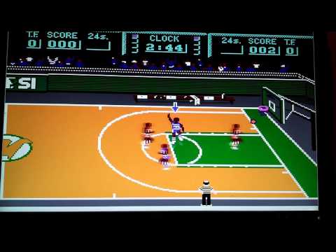 Magic Johnson Fast Break NES Game Play with old PEPSI Logo Basketball