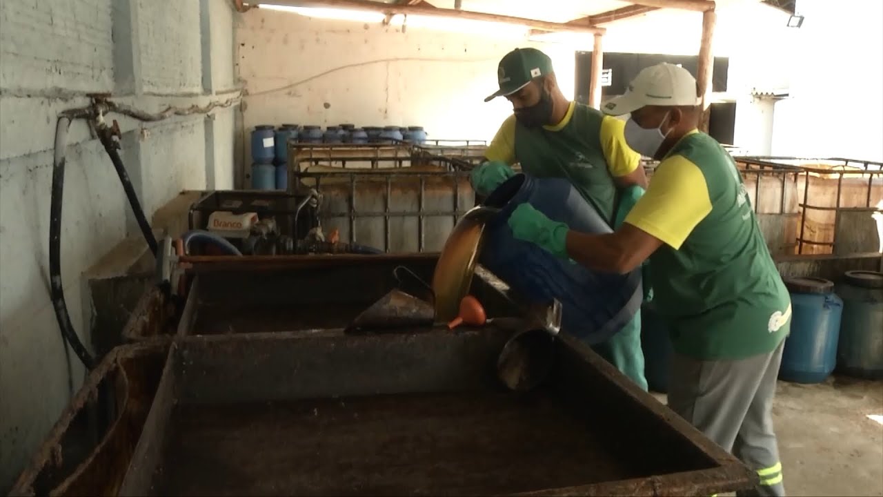 Descarte do óleo de cozinha usado