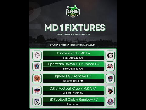 Superstars United FA VS Unizee - APFAN Super League - WEEK 1