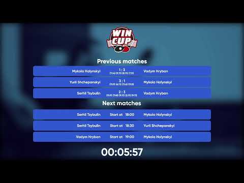 17:00 Serhii Tsybulin 2-3 Vadym Hryban West 3 WIN CUP 25.10.2022 | TABLE TENNIS WINCUP